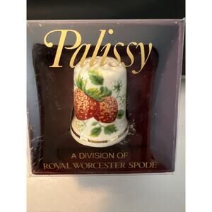 Royal Worcester Hand painted Fruit China Thimble, Boxed